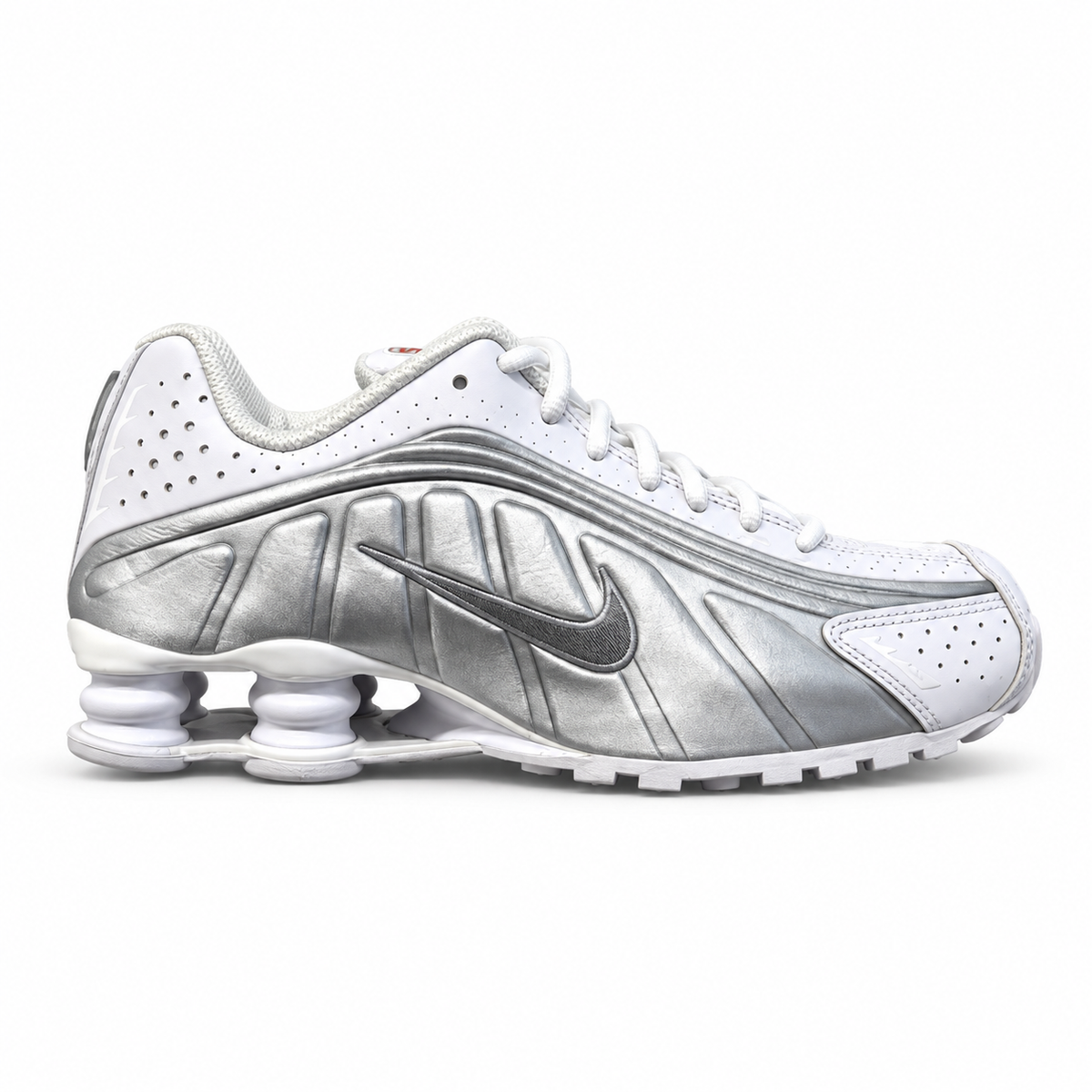Nike Shox R4 White Metallic Silver