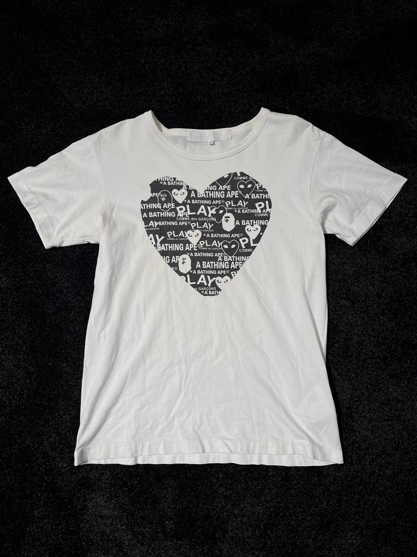 BAPE x CDG Play - Black Heart T-shirt