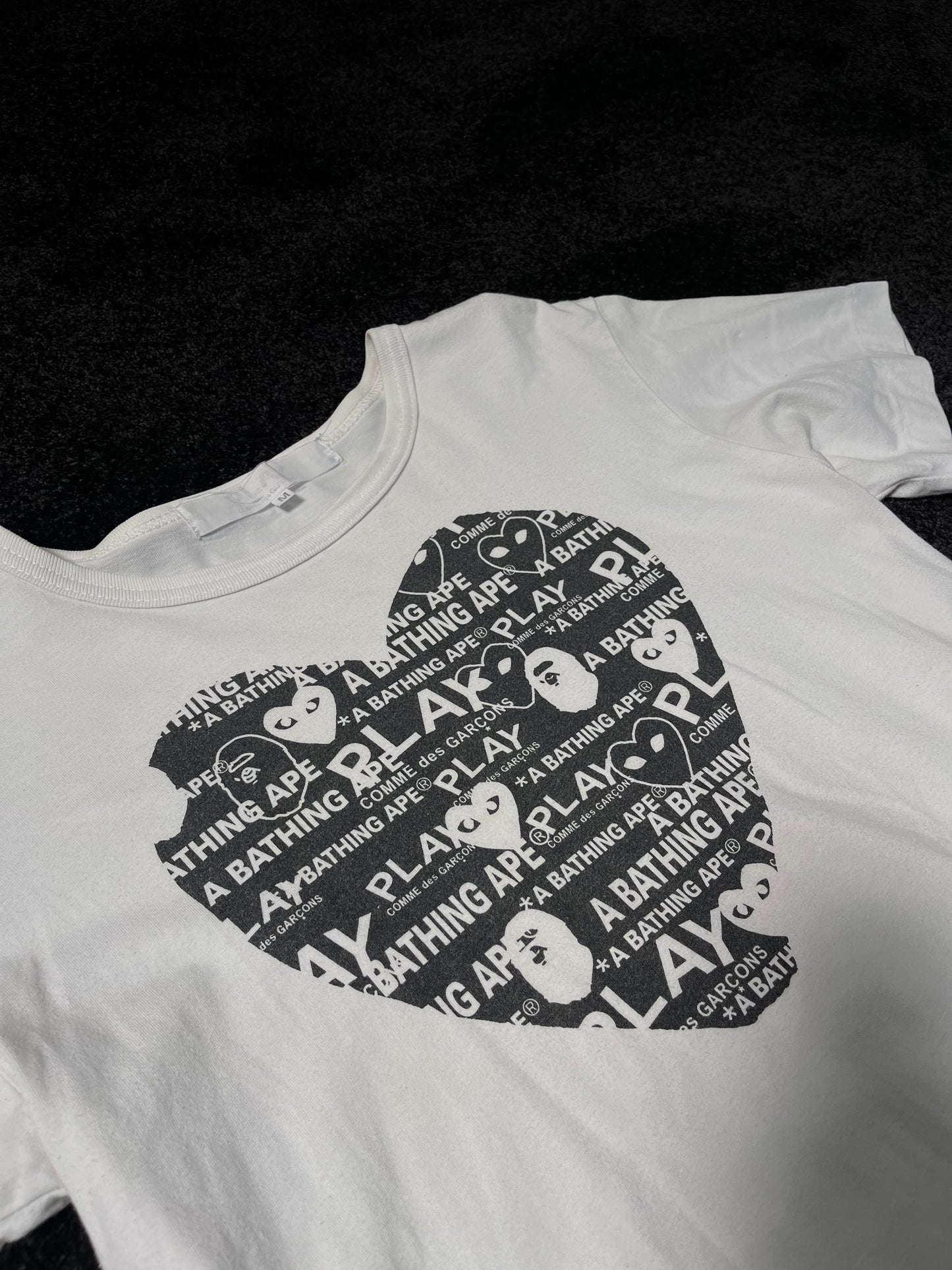 BAPE x CDG Play - Black Heart T-shirt