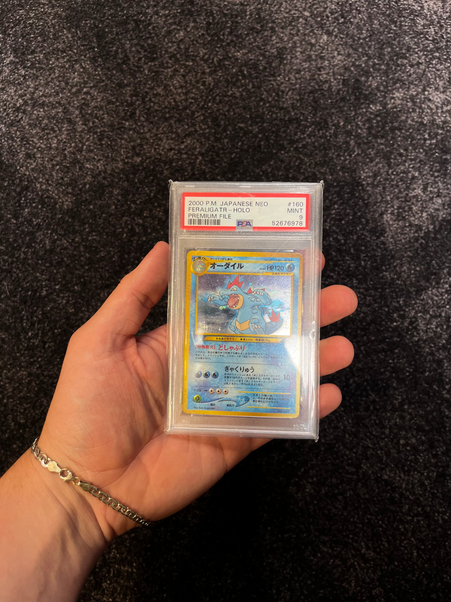 Pokémon - 2000 P.M. Japanese Neo - Feraliga TR - Holo - Premium File - PSA 9