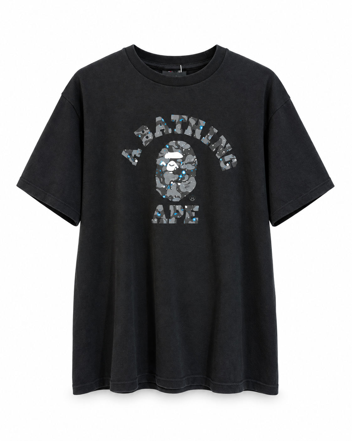 A Bathing Ape BAPE Space Camo College Black Tee