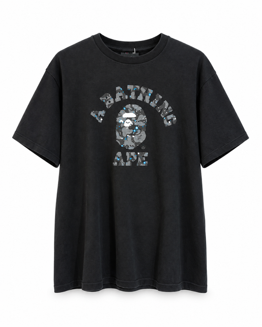 A Bathing Ape BAPE Space Camo College Black Tee