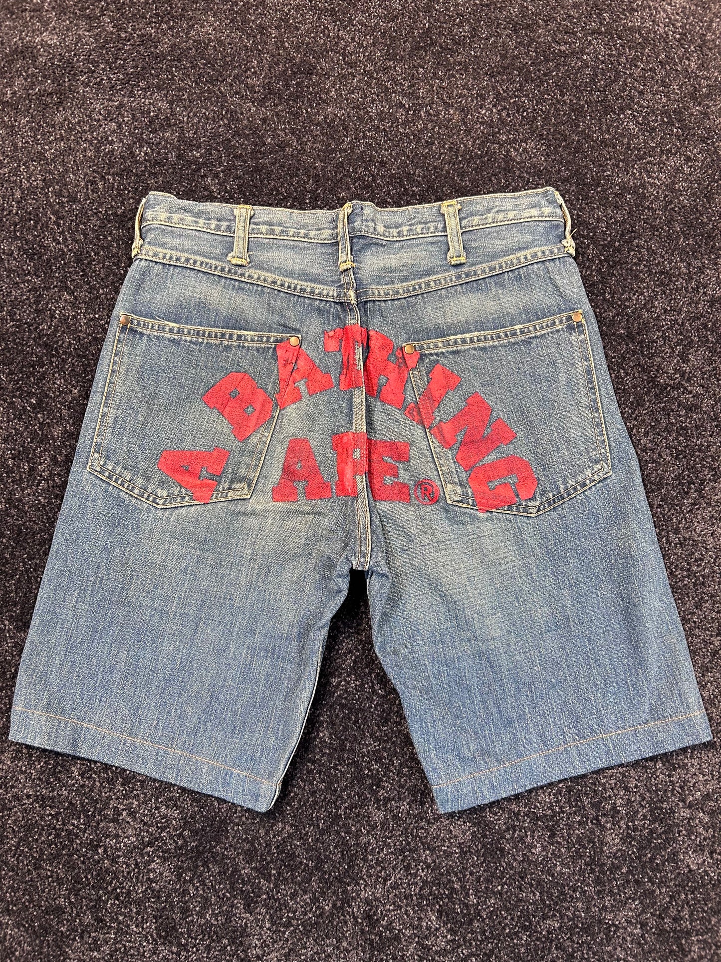 A Bathing Ape Red Logo Shorts