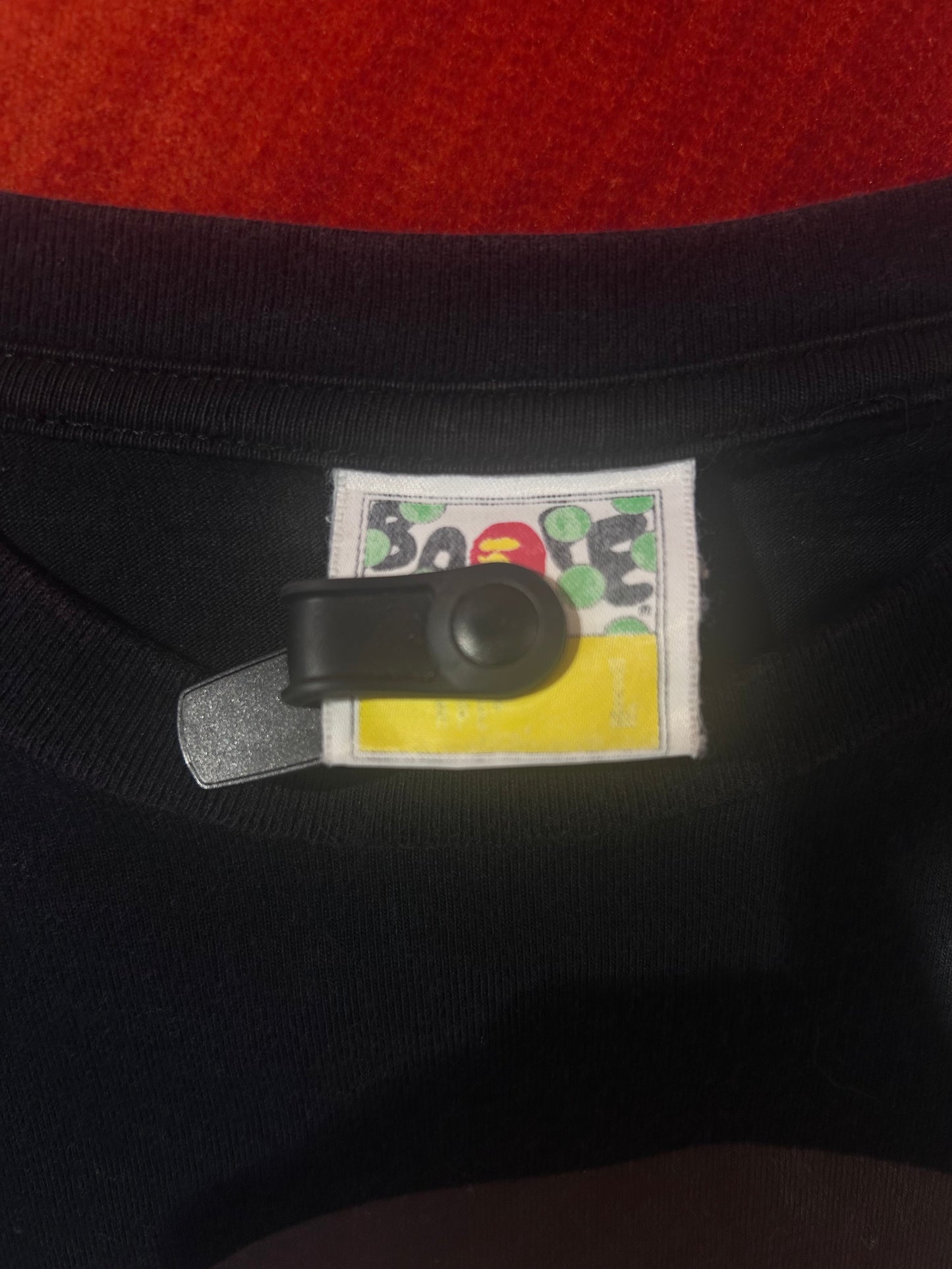 A Bathing Ape Multicolor Big Ape Head Black Tee