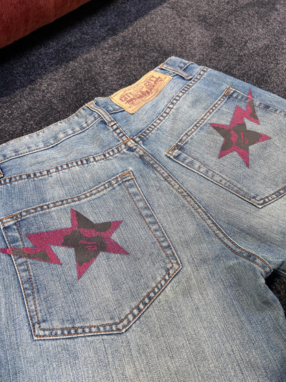 A Bathing Ape Front Red Star Jeans