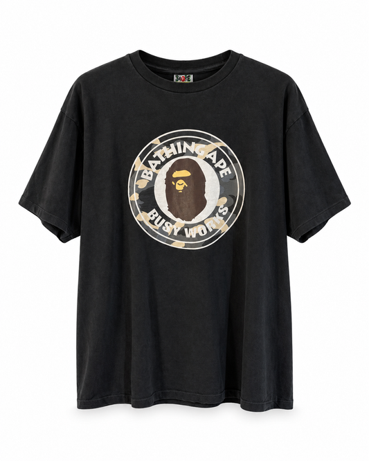A Bathing Ape BAPE 1st Camo Busy Works Black Tee