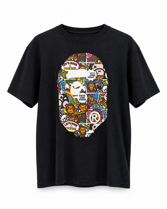 A Bathing Ape Black Baby Milo Comic Big Ape Tee