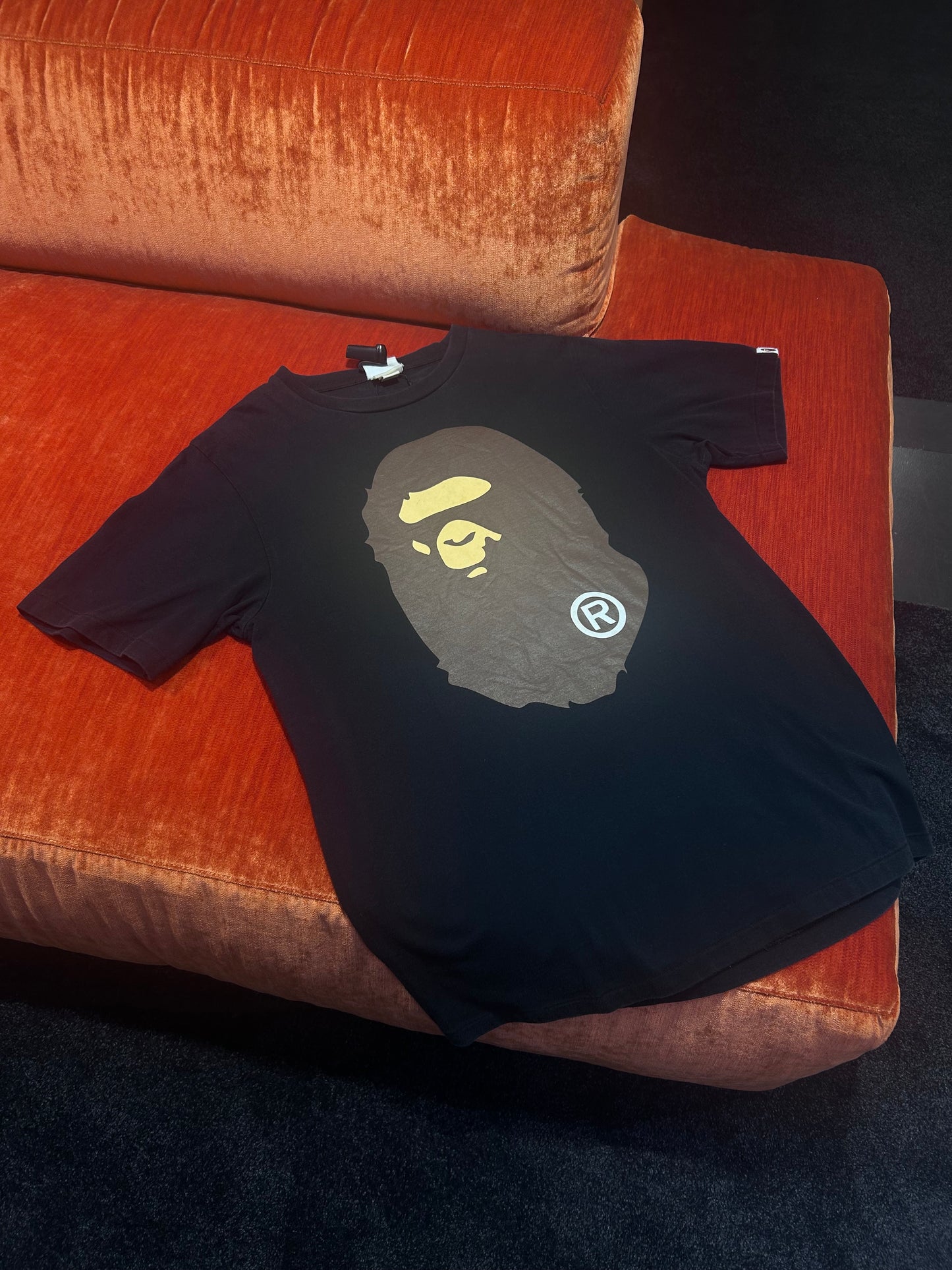 A Bathing Ape Multicolor Big Ape Head Black Tee