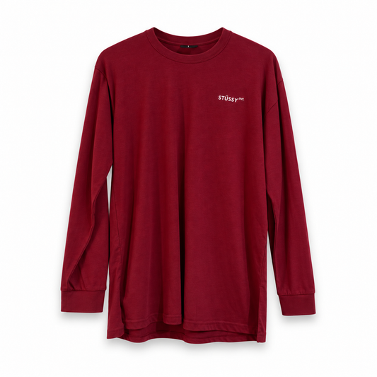 Stussy Checkered Back Logo Red Longsleeve