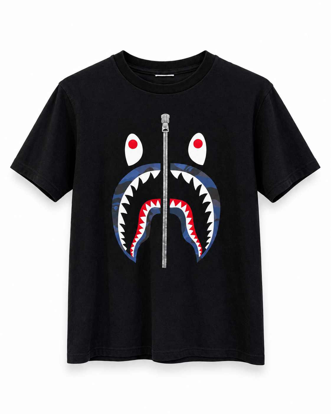 A Bathing Ape Camo Shark Head Black Tee