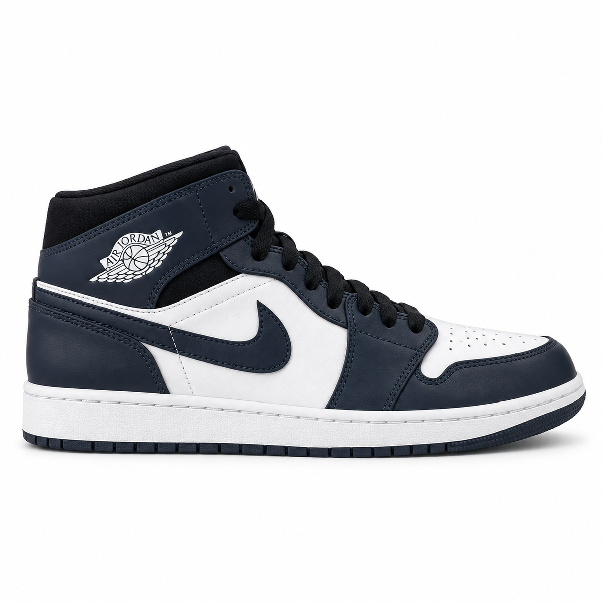 Air Jordan 1 Mid White Metallic Gold Obsidian