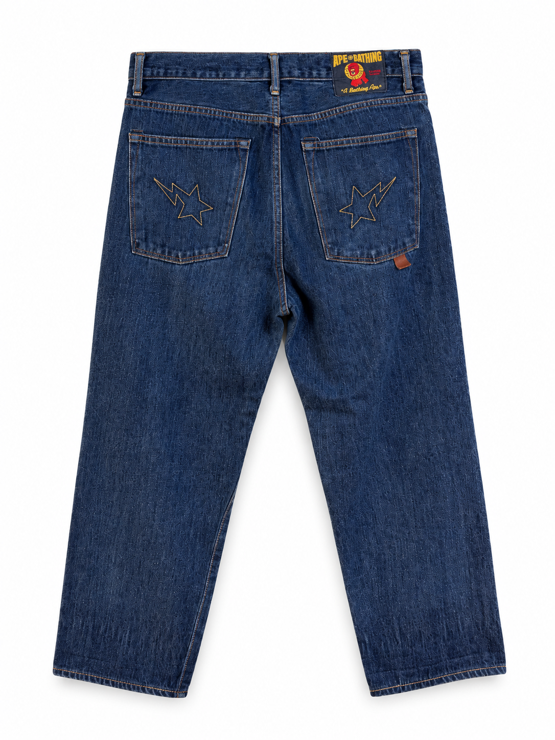 A Bathing Ape Embroidered Back Stars Jeans