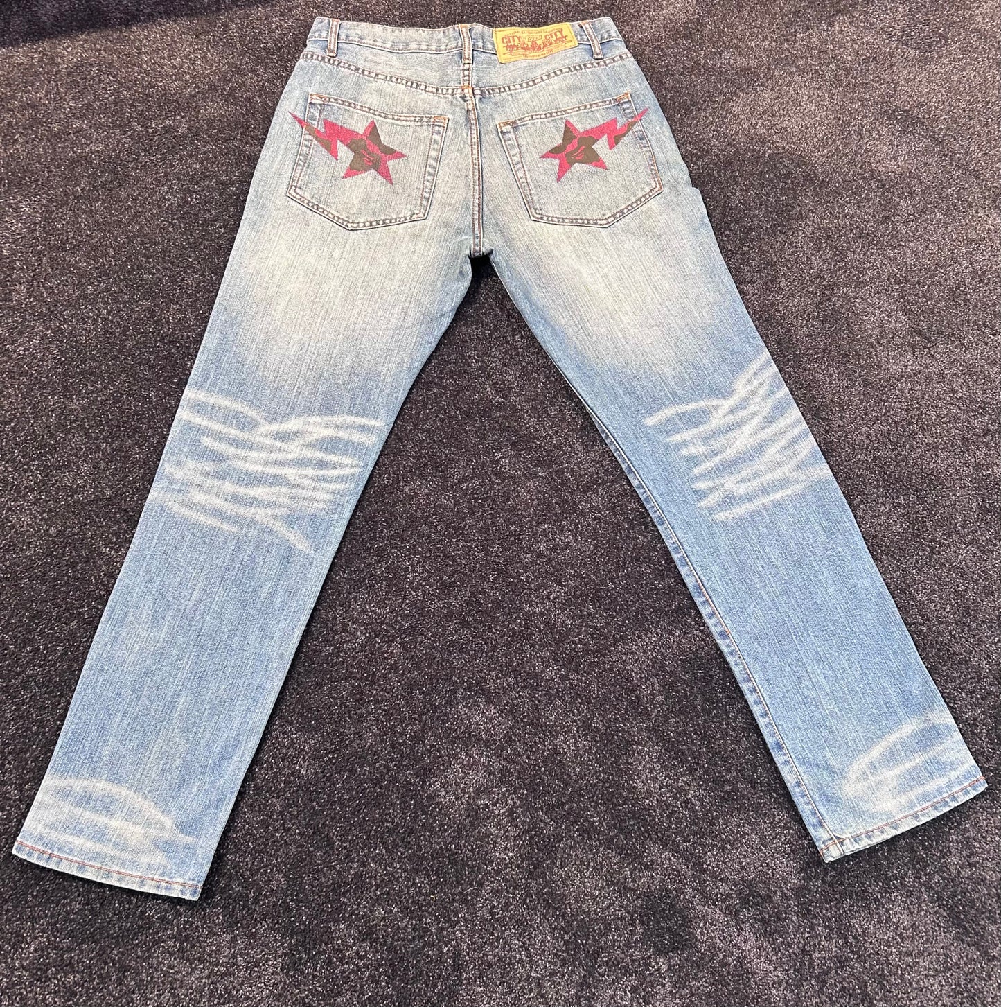 A Bathing Ape Front Red Star Jeans