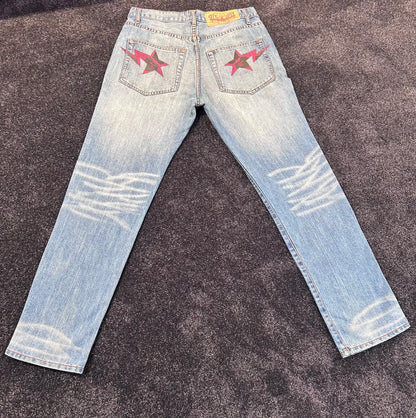 A Bathing Ape Front Red Star Jeans