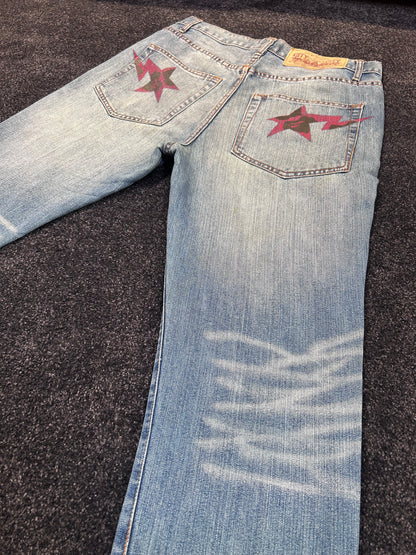 A Bathing Ape Front Red Star Jeans
