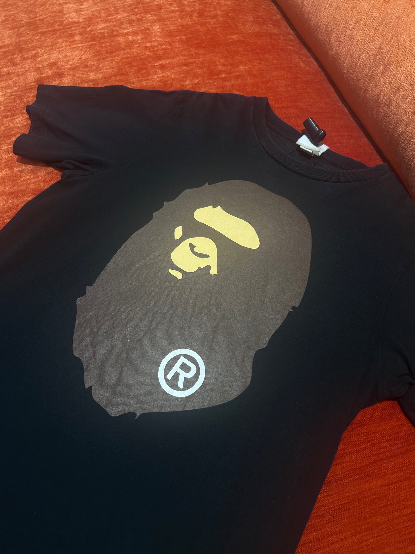 A Bathing Ape Multicolor Big Ape Head Black Tee