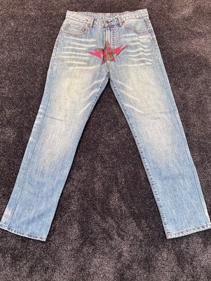A Bathing Ape Front Red Star Jeans