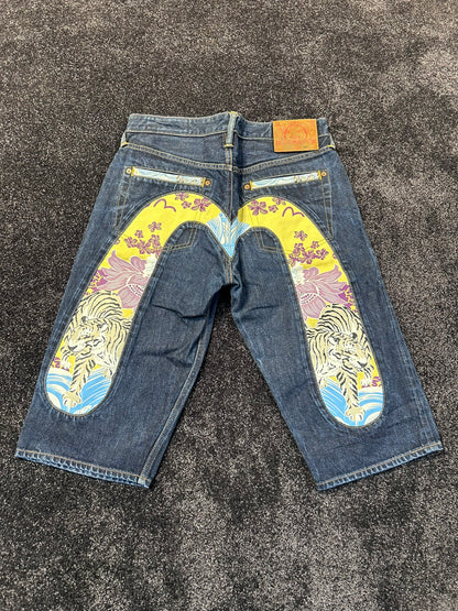 Evisu Japanese Tiger Diacock Jorts