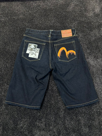Evisu Orange Glazing Seagull Jorts