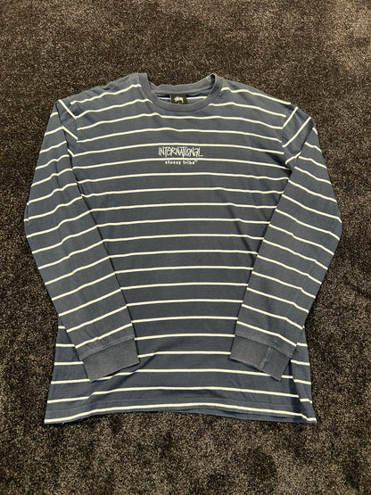 Stussy Blue Striped International Tribe Longsleeve