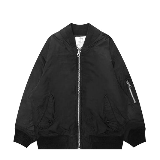 Stussy Black Nylon Bomber Jacket